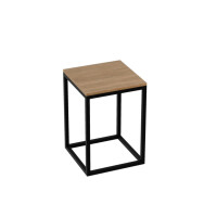 Bad Regaltisch FREJA 350, mit 1 Regalboden, freistehend (350×350×500 mm), Holz-Optik, braun/schwarz