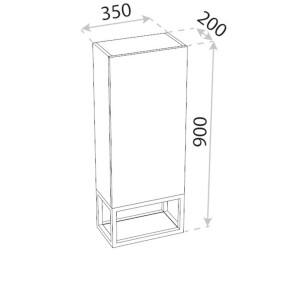 Bad Hängeschrank FREJA 350, mit 1 Tür, wandhängend (350×200×900 mm), Holz-Optik, braun/schwarz