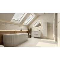 Vorwand-Badewanne OKLAHOMA, ovale Innenform (1700×800×580 mm), 254 Liter, glänzend, weiß