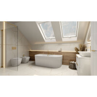Vorwand-Badewanne OKLAHOMA, ovale Innenform (1700×800×580 mm), 254 Liter, glänzend, weiß