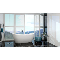 Freistehende Badewanne MODENA 2.0, oval (1700×780×680 mm), 250 Liter, glänzend, weiß