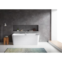 Vorwand-Badewanne MENSOLA 1500, rechteckig (1500×800×600 mm), 265 Liter, glänzend, weiß