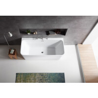 Vorwand-Badewanne MENSOLA 1500, rechteckig (1500×800×600 mm), 265 Liter, glänzend, weiß