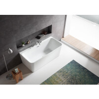 Vorwand-Badewanne MENSOLA 1500, rechteckig (1500×800×600 mm), 265 Liter, glänzend, weiß