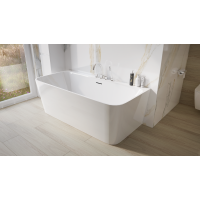 Vorwand-Badewanne MENSOLA 1500, rechteckig (1500×800×600 mm), 265 Liter, glänzend, weiß