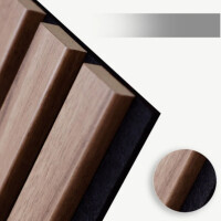 1 Stück (1,56 m²) Akustikpaneel WALNUT (260 × 60 × 2,1 cm), matt, braun