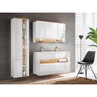 Bad-Hochschrank BAHAMA WHITE 45, weiß/braun 5