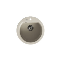 Einbauspüle DAFNE aus Granit (Ø 51 cm), 1 Becken, beige, matt