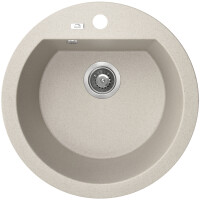Einbauspüle DAFNE aus Granit (Ø 51 cm), 1 Becken, beige, matt