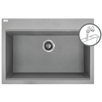Einbauspüle TAU aus Granit (70 × 50 cm), 1 Becken