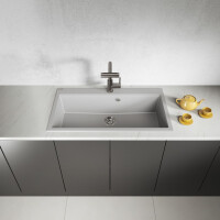 Einbauspüle TAU aus Granit (90 × 50 cm), 1 Becken