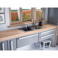 Einbauspüle TRZYNASTKA aus Granit mit Abtropffläch