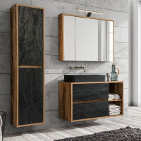 Waschtischunterschrank HAMPTON CONCRETE 100, braun/schwarz 5