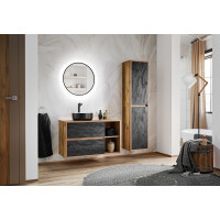 Waschtischunterschrank HAMPTON CONCRETE 100, braun/schwarz 7