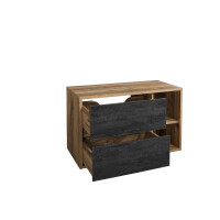 Waschtischunterschrank HAMPTON CONCRETE 100, braun/schwarz 4