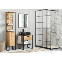 Bad-Hochschrank BROOKLIN 35, braun/schwarz 6