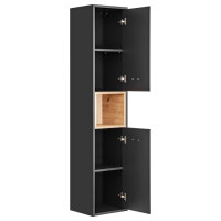 Bad-Hängeschrank BORNEO COSMOS 40, dunkelgrau/braun 3