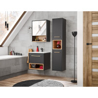 Spiegelschrank BORNEO COSMOS 60, dunkelgrau/braun 6