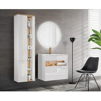 Waschtischunterschrank BAHAMA WHITE 60, weiß/braun 5