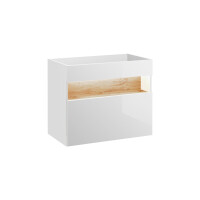 Waschtischunterschrank BAHAMA WHITE 80, weiß/braun 4