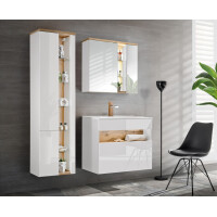 Spiegelschrank BAHAMA WHITE 80, weiß/braun 5